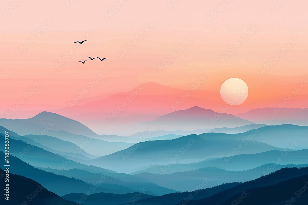Fototapeta premium Beautiful landscape of pastel sky background