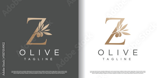 Olive logo design vector with initial letter Z and modern concept Premium Vector