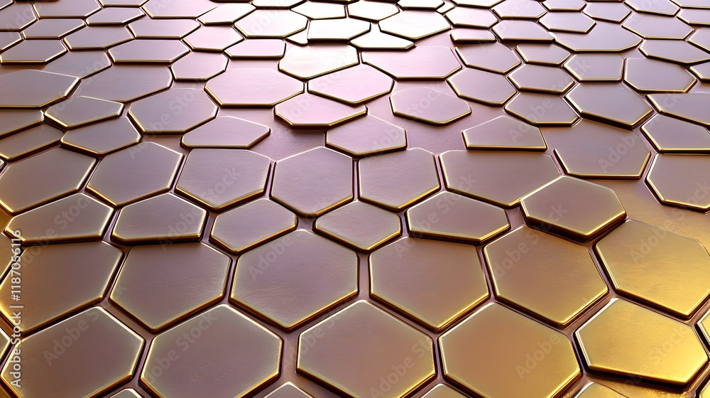 Stunning Hexagonal Pattern with Gradient from Lavender to Golden Tones Stunning Hexagonal Pattern with Gradient from Lavender to Golden Tones