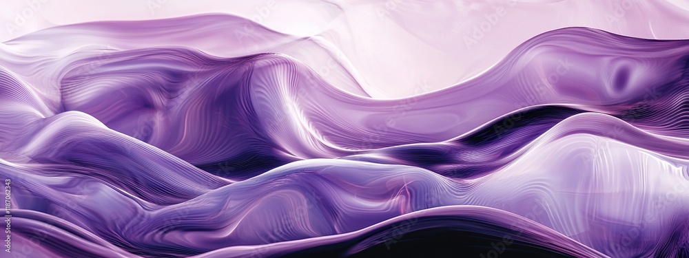 Obraz premium Dazzling abstract waveforms in eggplant purple flowing dynamically