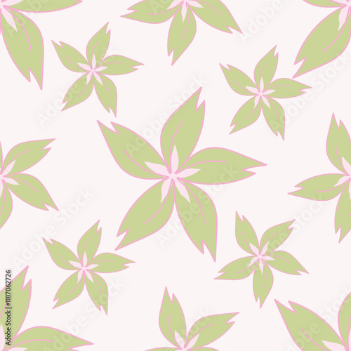 Cute hand drawn feminine seamless pattern with wildflowers