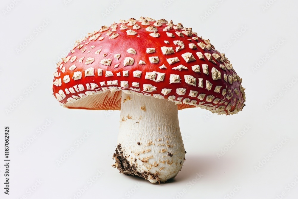 Obraz premium Mushroom close-up on white surface
