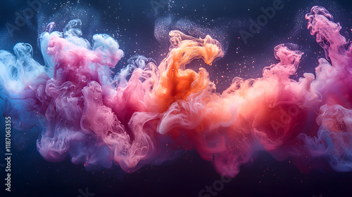 Colorful Smoke Flowing in Abstract Background, Vibrant Design