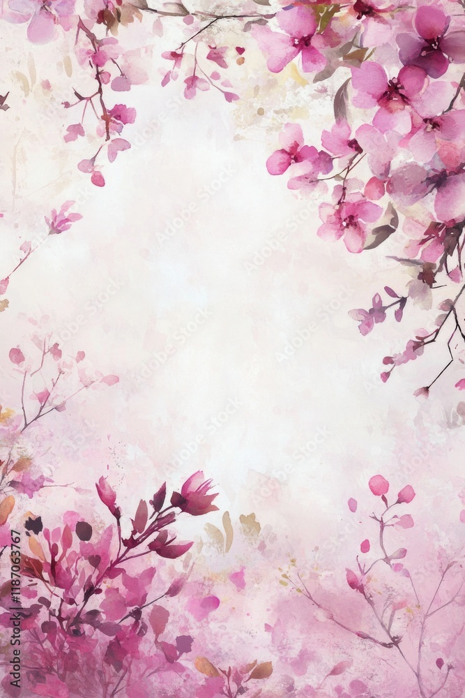 Fototapeta premium Pink Flowers on Pink Background