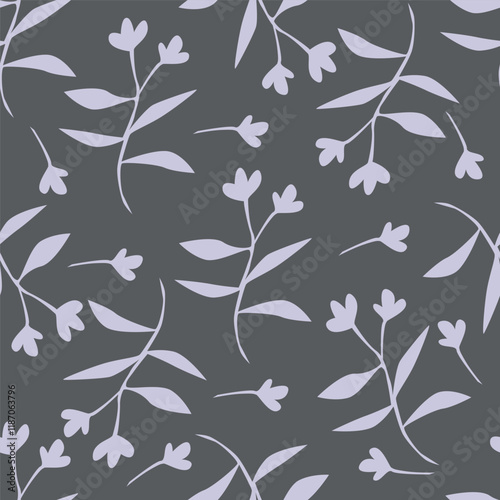 Cute hand drawn feminine seamless pattern with wildflowers