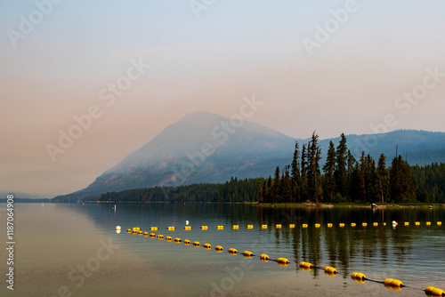 Lake Wenatchee on a Smokey Day, Leavenworth, WA, USA