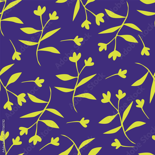 Cute hand drawn feminine seamless pattern with wildflowers