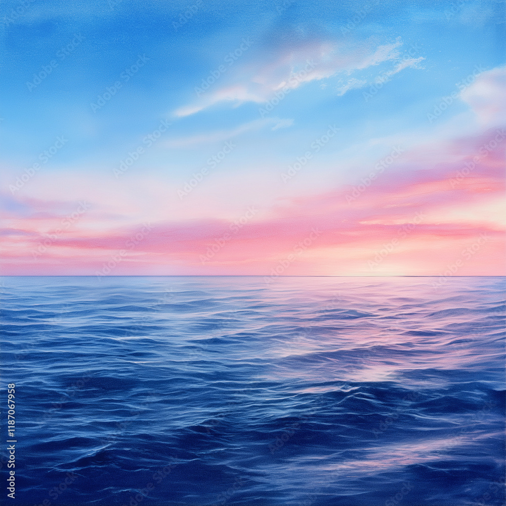 Obraz premium serene ocean view with vibrant sunset colors reflecting on water