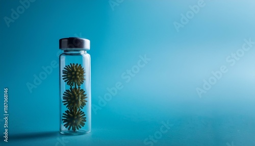 Obraz na płótnie Virus particles trapped in a glass bottle w salonie