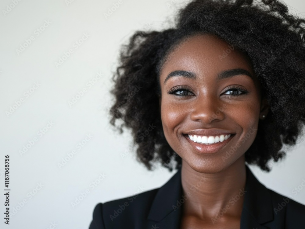 Confident Smiling Woman with Short Hair