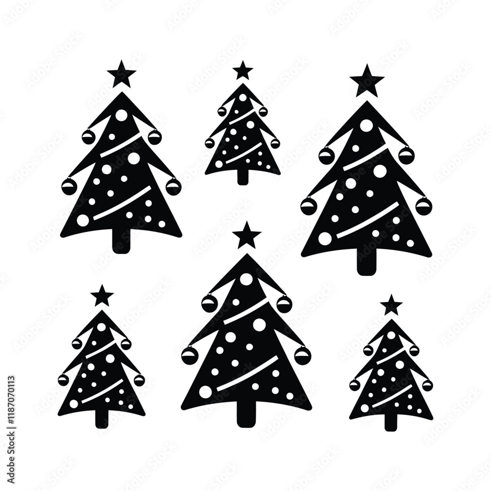 Obraz premium Beautiful Christmas tree and illustration