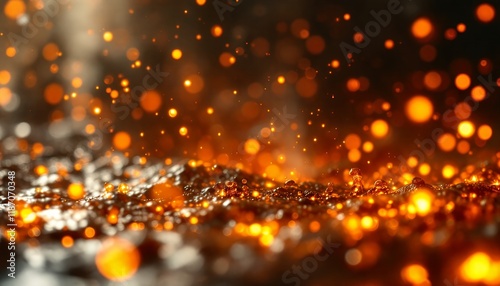 Abstract Orange and Black Bokeh Background