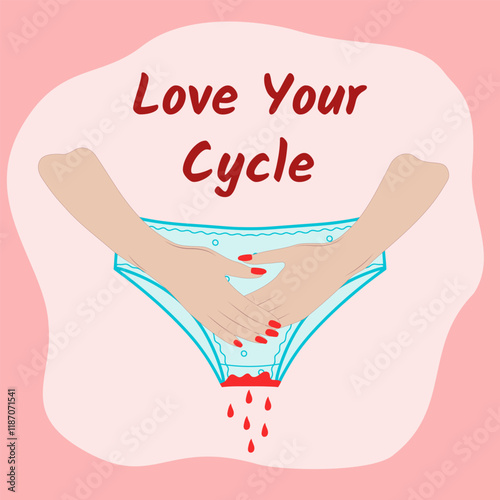 Love Your Cycle Illustration. Menstrual Awareness, Self-Love, and Women's Health Representation
