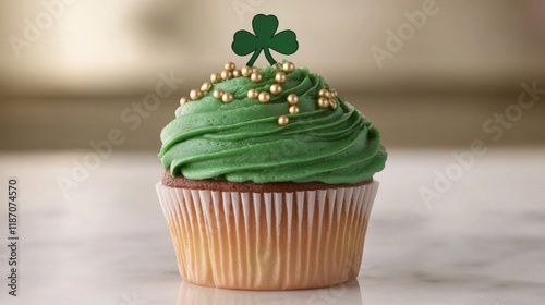 Wallpaper Mural A Delicious Green Cupcake Decorated For St Patricks Day Torontodigital.ca