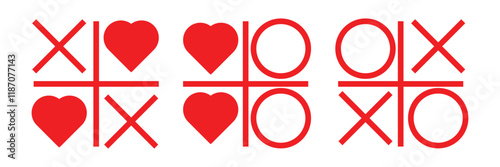 Tic tac toe icon Thin line art collection.