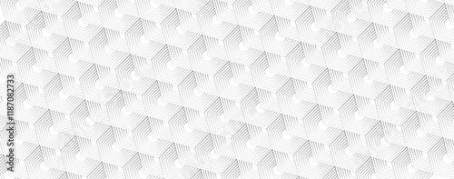 Abstract geometric hexagon technological vector pattern. line texture on white background. bright tile backdrop, Minimal Style Dynamic Wallpaper