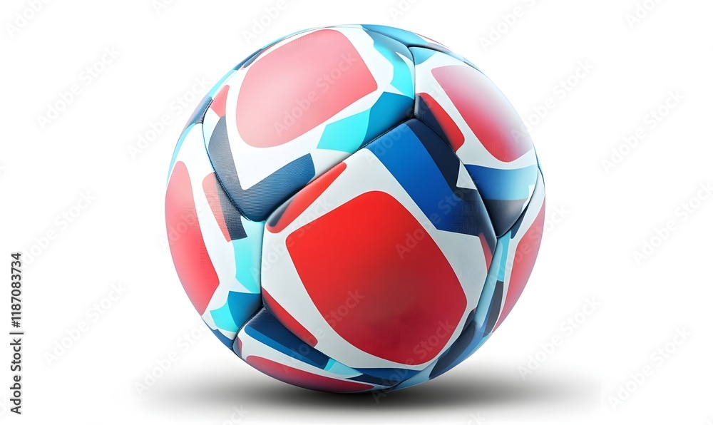 Obraz premium Abstract red, blue, white soccer ball.