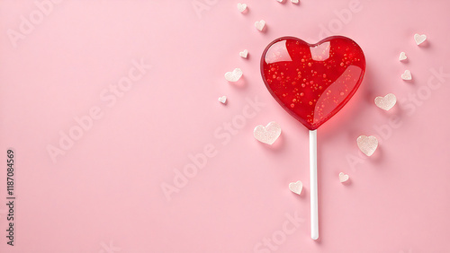 Wallpaper Mural Happy Valentine’s day festive background with heart lollipop Torontodigital.ca