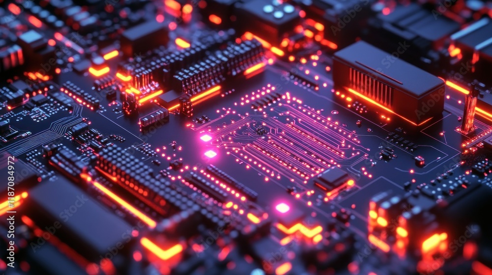 Illuminated Circuit Board Complex Technology Design Illuminated Circuit Board Complex Technology Design