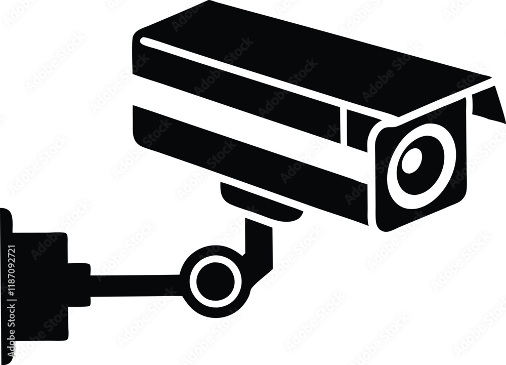 CCTV camera silhouette flat vector icon CCTV camera silhouette flat vector icon