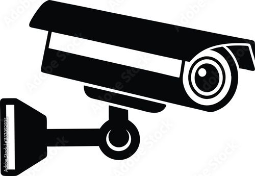 CCTV camera  silhouette flat vector icon