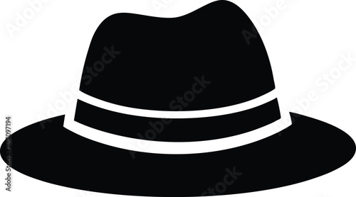 detective hat silhouette,cap vector icon