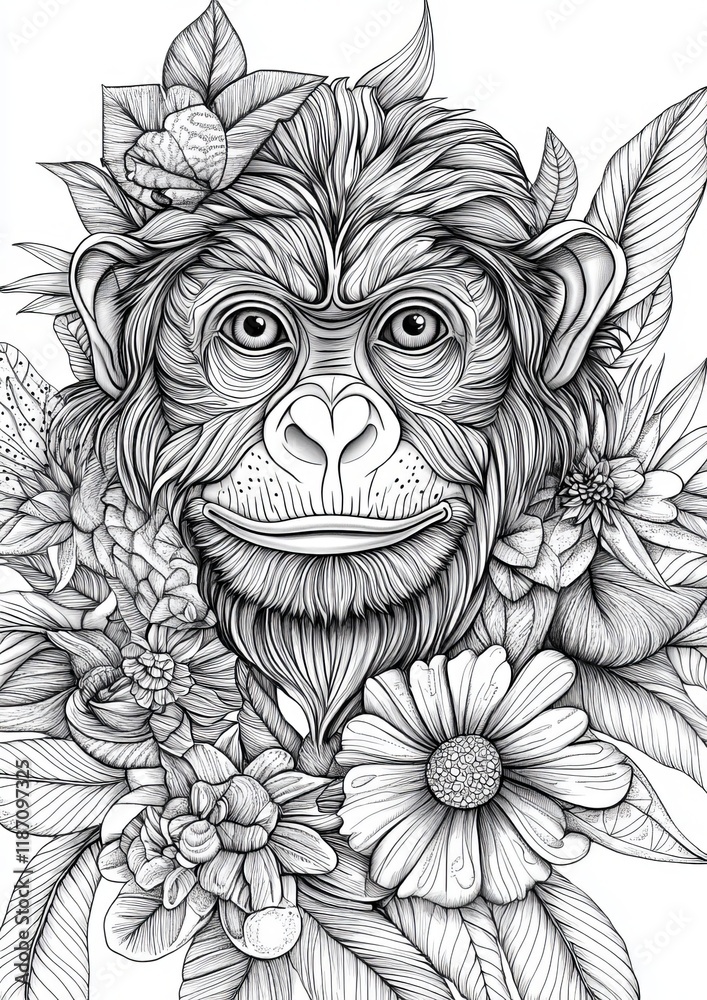 Obraz premium Monkey Coloring Pages