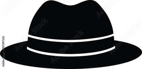 detective hat silhouette,cap vector icon