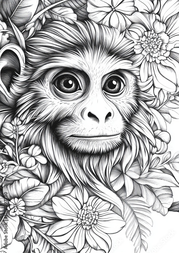 Obraz premium Monkey Coloring Pages