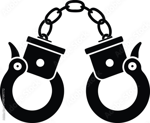 handcuffed icon silhouette,handcuffed vector icon