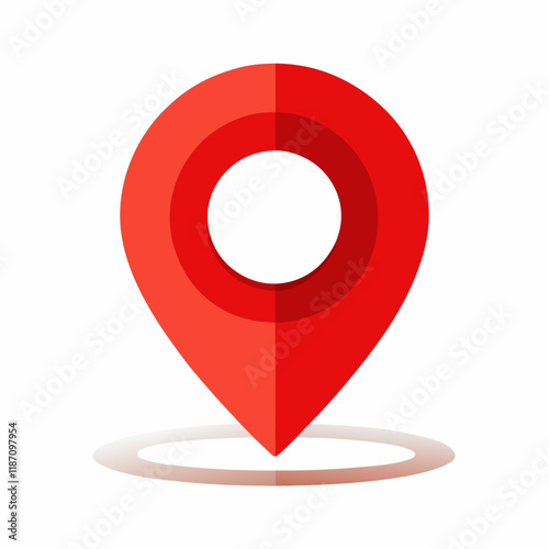 Red Location Pin Icon Vector Illustration in Flat Design