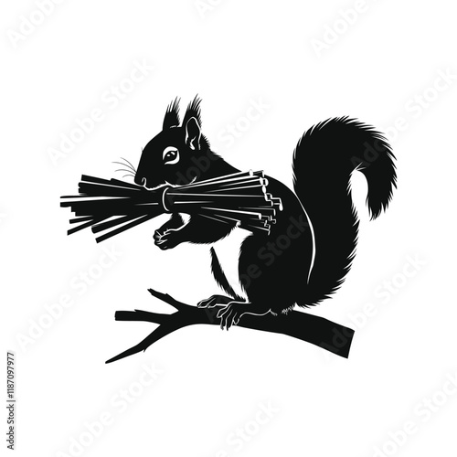 Squirrel logo vector and illustration design