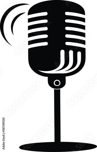 microphone silhouette,music microphone vector icon