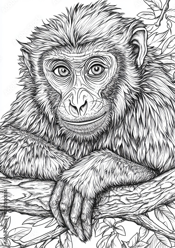 Obraz premium Monkey Coloring Pages
