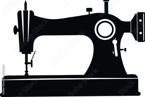 sewing machine silhouette,sewing machine flat vector icon