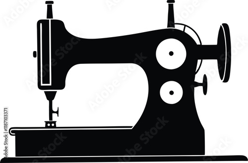 sewing machine silhouette,sewing machine flat vector icon