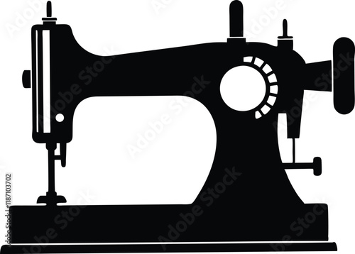 sewing machine silhouette,sewing machine flat vector icon