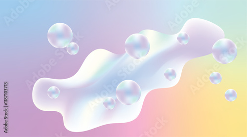 Seamless multicolored liquid decorative background. Holographic backgound