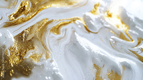 A luxurious marble pattern in elegant white and gold, exuding a premium feel, ideal for high-end product banners and sophisticated branding