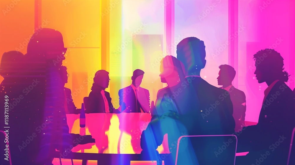 Group of business professionals in a productive discussion at a conference meeting Group of business professionals in a productive discussion at a conference meeting