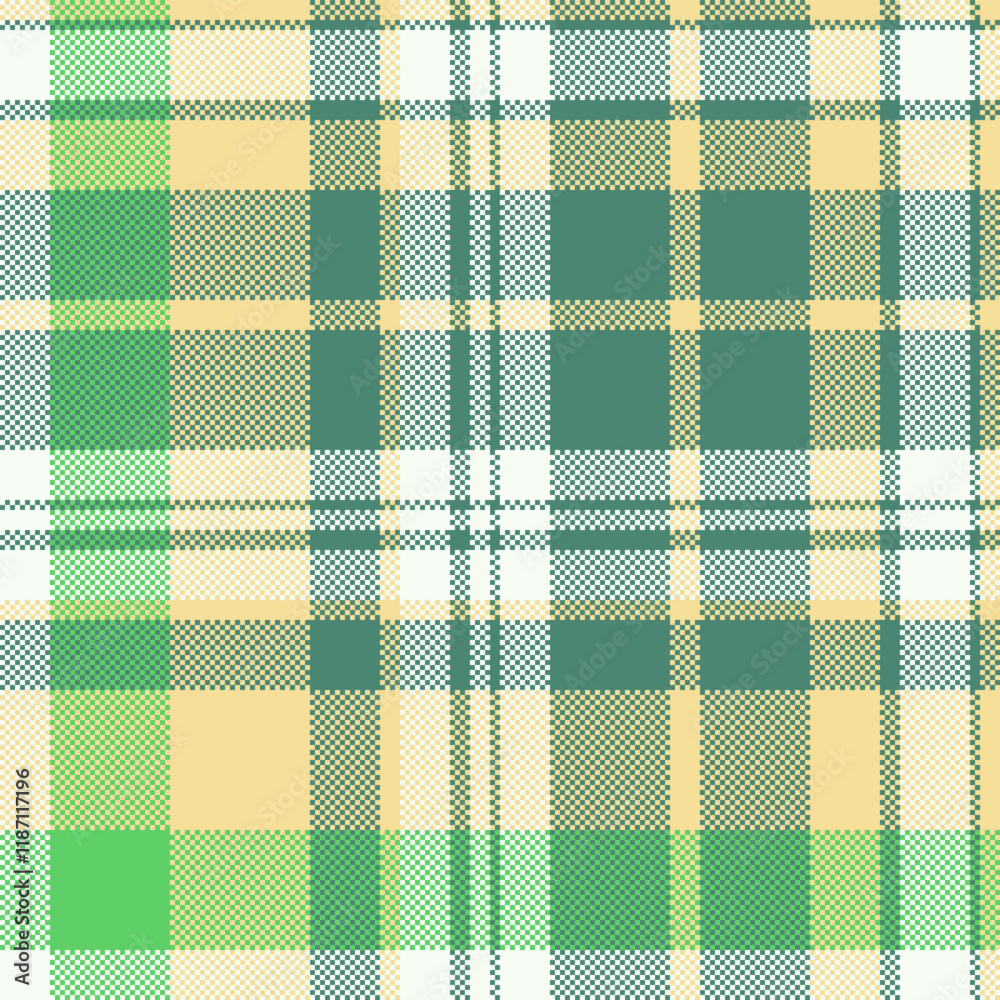 National seamless background textile, deep texture check plaid. Picture vector fabric tartan pattern in teal and yellow colors.