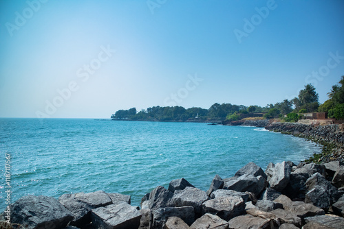 Fototapeta Naklejka Na Ścianę i Meble -  Rocky coastline of Kerala, Kannur