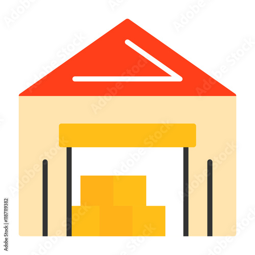 Warehouse Flat Style Icon