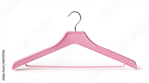 pink hanger for clothes isolated on white background photo