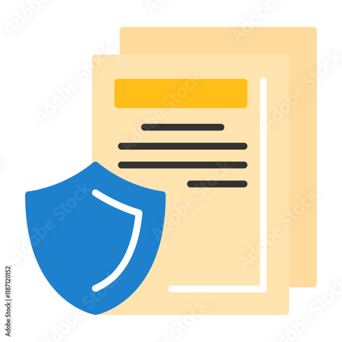 Document protection Flat Style Icon