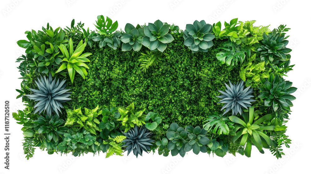 Fototapeta premium Vibrant green plants creating a lush, natural decoration. transparent background