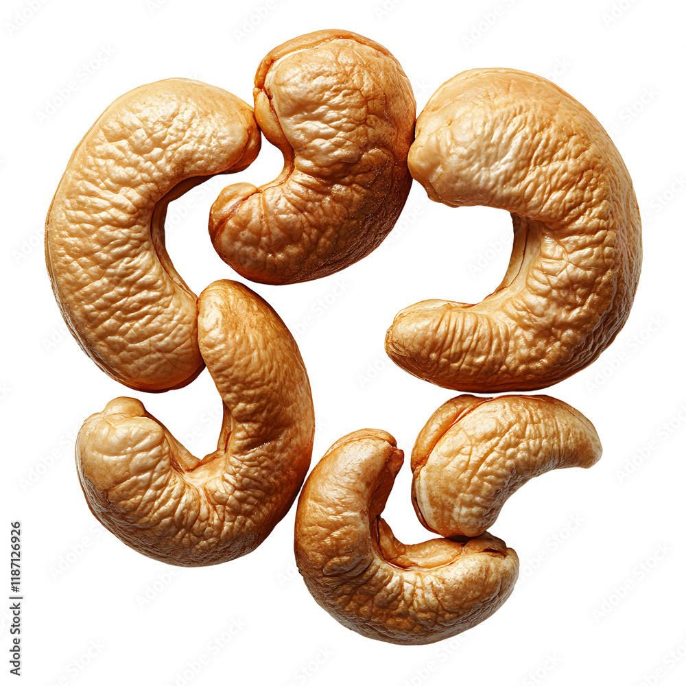 Roasted Cashew Nuts Circle Arrangement Close up Food Photography Healthy Snack Roasted Cashew Nuts Circle Arrangement Close up Food Photography Healthy Snack