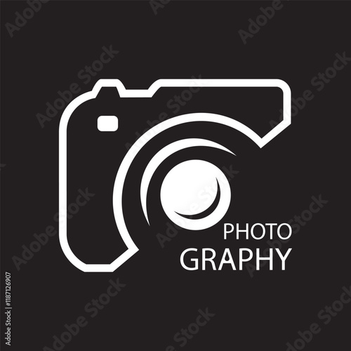 photography logo design on black background