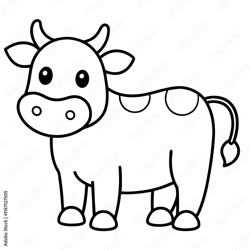 Naklejka premium cartoon cow isolated on white