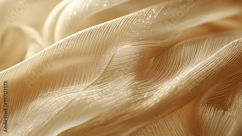 Golden pleated fabric folds, textured backdrop for luxury design.